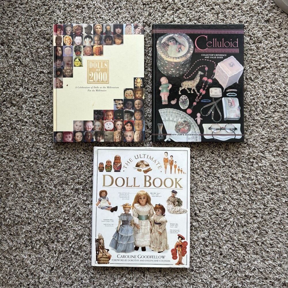 Vintage Doll Book Lot Of 3, Collectors Reference Guides, Celluloid, Ultimate